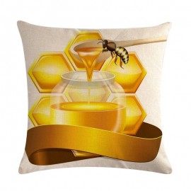 Housse de coussin carré avec motifs abeille - modele 9