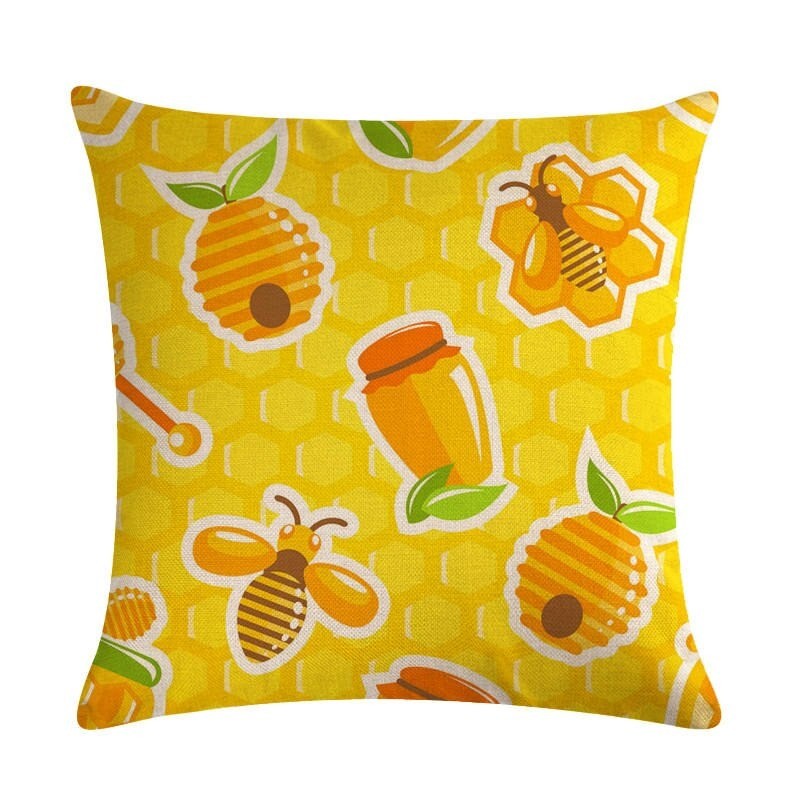 Housse de coussin carré avec motifs abeille - modele 20