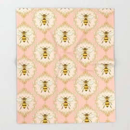Couverture plaid chaud en microfibre à motif d'abeille - modele 4