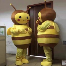 Costume de Mascotte abeille vue coté