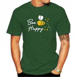 T-shirt homme col rond  Bee Happy vert
