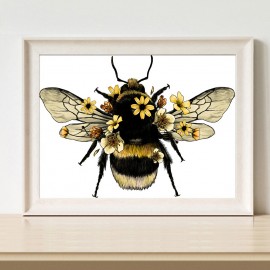 Peinture diamant grande abeille à faire soi-même 30 x 40 cm