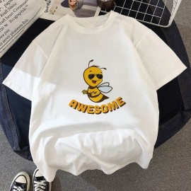 T-shirt adorable abeille à col rond femme