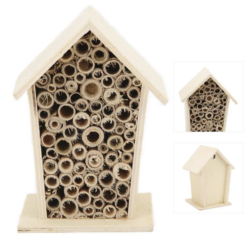 Maison en bois pour abeilles pour le jardin vues face et arrière