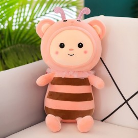 Peluche bébé abeille couleur rose