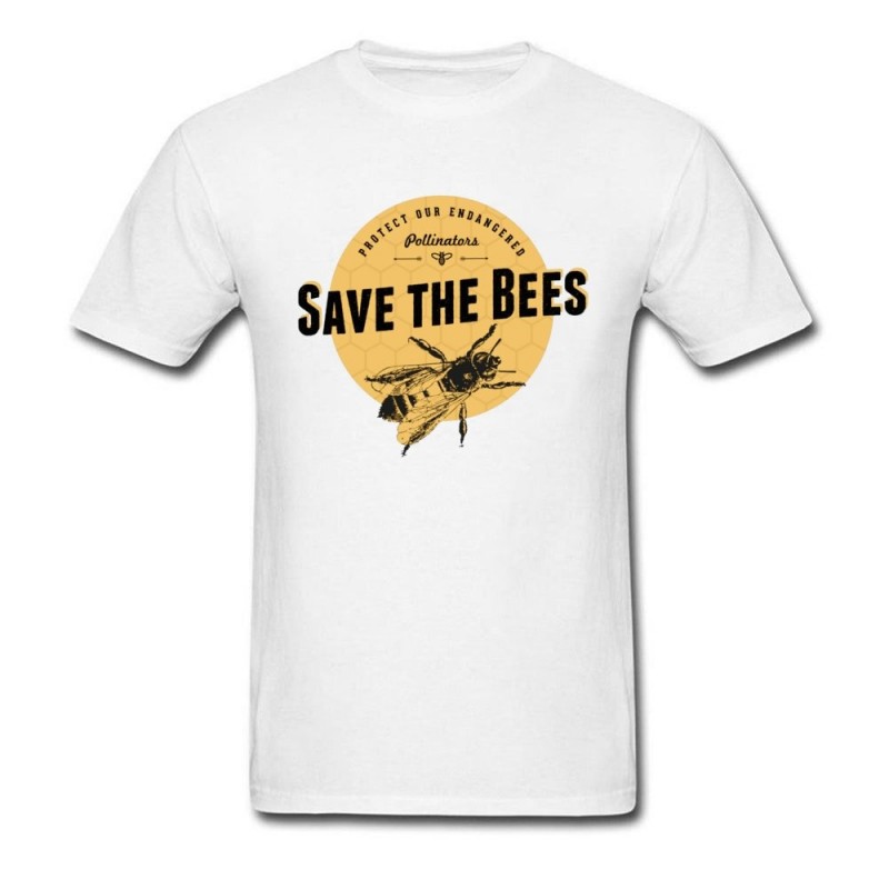 T-shirt Vintage Abeille Homme Save The Bees Blanc