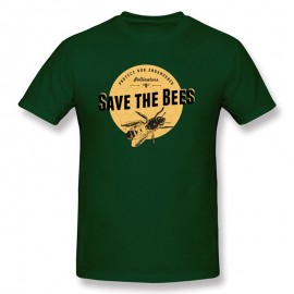 T-shirt Vintage Abeille Homme Save The Bees Vert