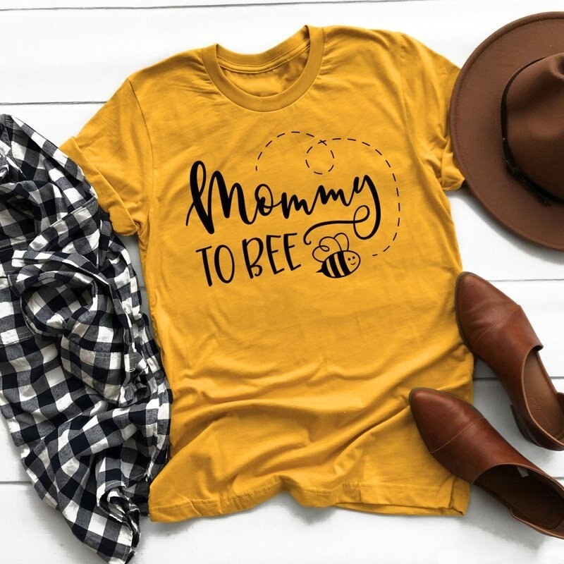 T-shirt Vintage Abeille pour Femmes Mommy to Be couleur jaune
