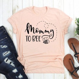 T-shirt Vintage Abeille pour Femmes Mommy to Be couleur peche