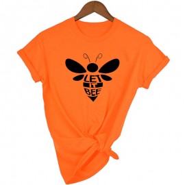 T-shirt Abeille Let it BEE à manches courtes pour femme modele 1 orange