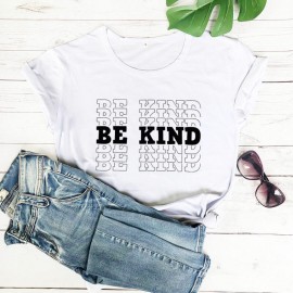 T-shirt femme imprimé Bee Kind blanc