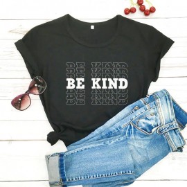 T-shirt femme imprimé Bee Kind noir