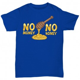 T-shirt humoristique No Honey No Money bleu