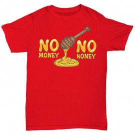 T-shirt humoristique No Honey No Money rouge
