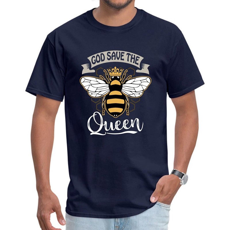 T-shirt Abeilles pour Homme God Save the Queen bleu marine