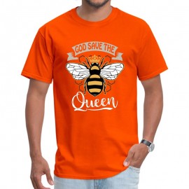 T-shirt Abeilles pour Homme God Save the Queen orange