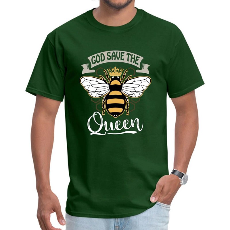 T-shirt Abeilles pour Homme God Save the Queen vert