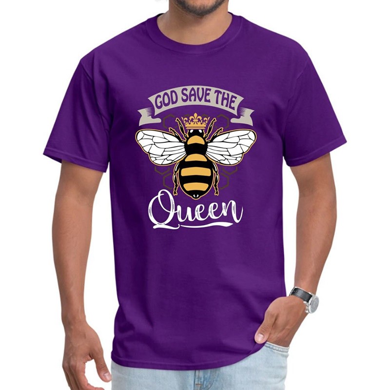 T-shirt Abeilles pour Homme God Save the Queen violet