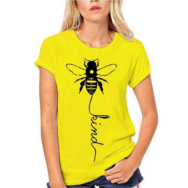 T-shirt Abeilles pour Femme Bee Kind jaune