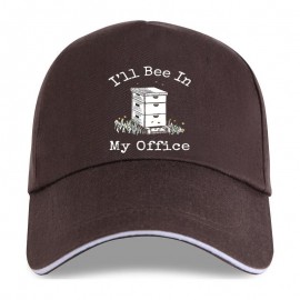 Casquette Abeille unisexe inscription I'll BEE in my Office marron