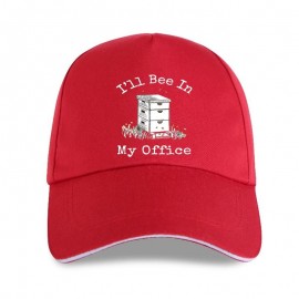 Casquette Abeille unisexe inscription I'll BEE in my Office rouge