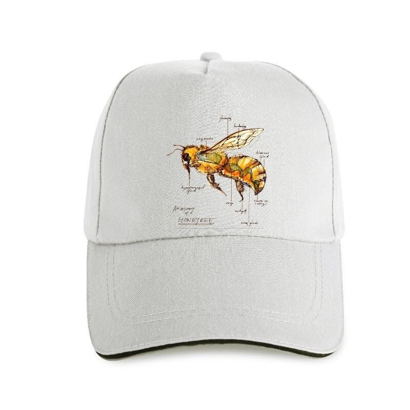 Casquette Abeille avec détails Anatomie de l'abeille beige