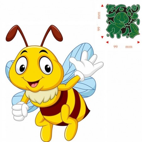 Sticker abeille rigolotte - 9.9 cm x 9.9 cm