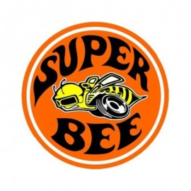 Autocollant abeille pour casque avec inscription Super Bee - 8 cm, 15 cm ou 20 cm