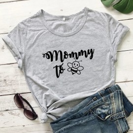 T-shirt abeille femme Mommy To BEE gris