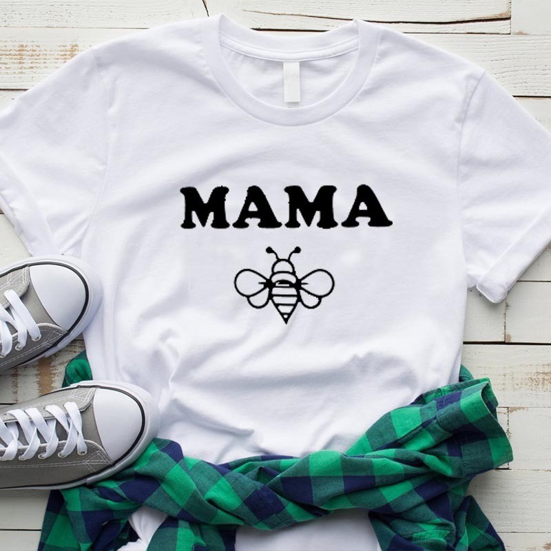 T-shirt Abeille pour femmes Mama bee - Maman abeille - blanc