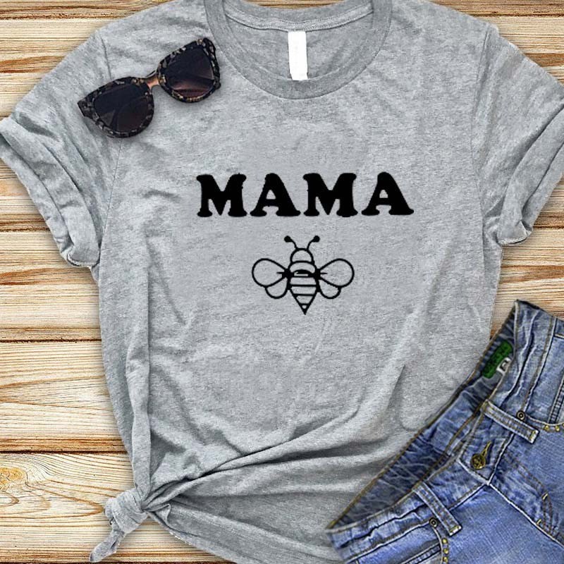 T-shirt Abeille pour femmes Mama bee - Maman abeille - gris