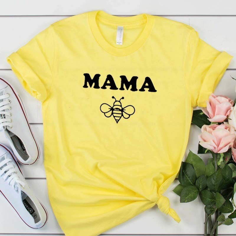 T-shirt Abeille pour femmes Mama bee - Maman abeille - jaune