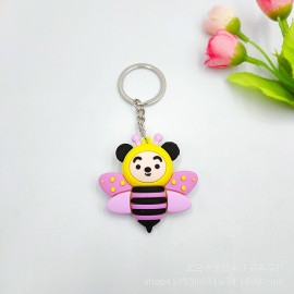 Porte-clés petite abeille mignone couleur parme