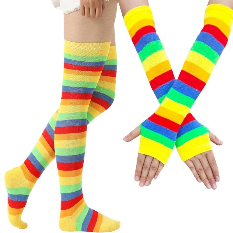 Chaussettes Abeilles chaussettes de danse rayées, avec gants chauffe-bras - modèle 4