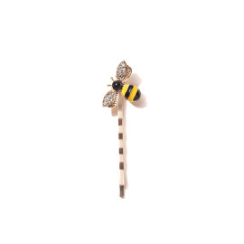 Petite barrette abeille noir et jaune modèle vue complète
