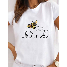 T-shirt blanc motif abeille - modèle 12