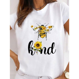 T-shirt blanc motif abeille - modèle 13