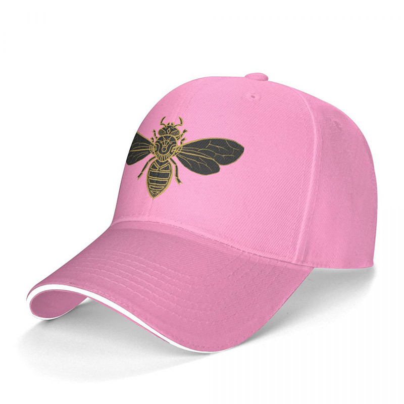 Caquette de baseball abeille chic couleur rose