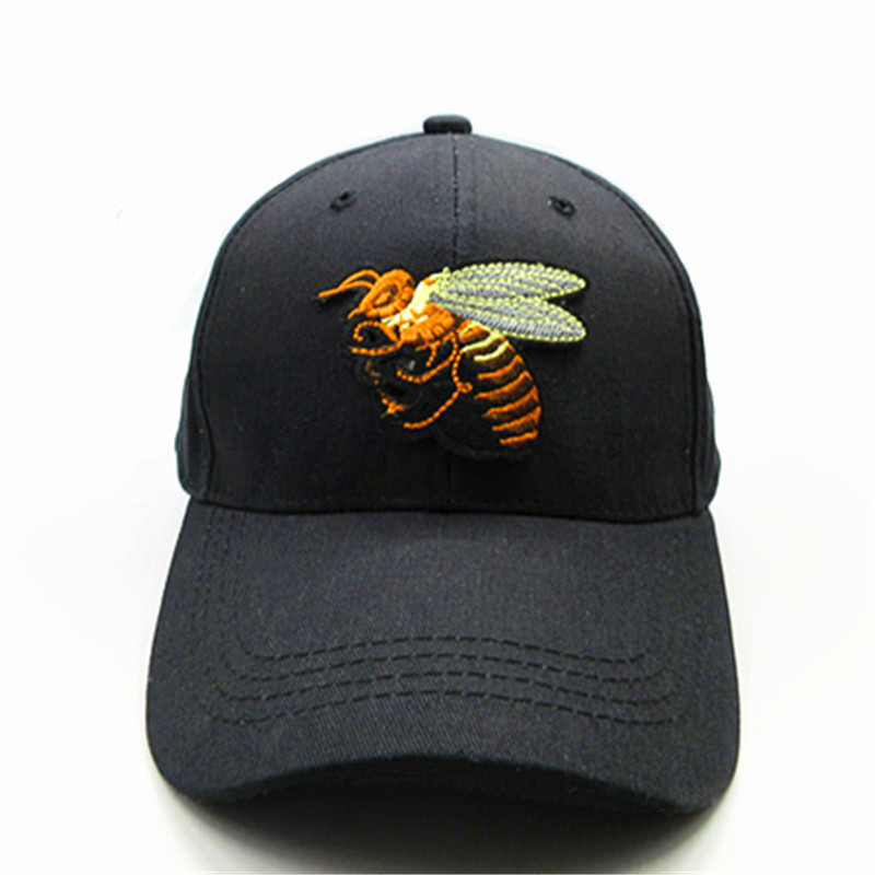 Caquette de baseball abeille tissée - couleur noir