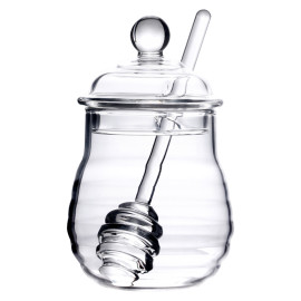 Pot à miel en verre transparent classique et élégant