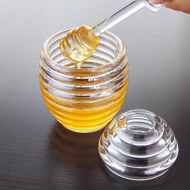 Pot à miel en forme de ruche en verre transparent