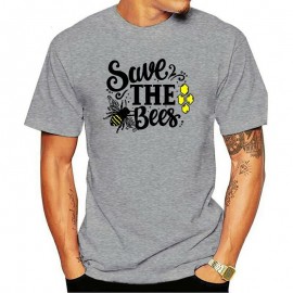 T-shirt homme retro save the bees, sauvez les abeilles - gris