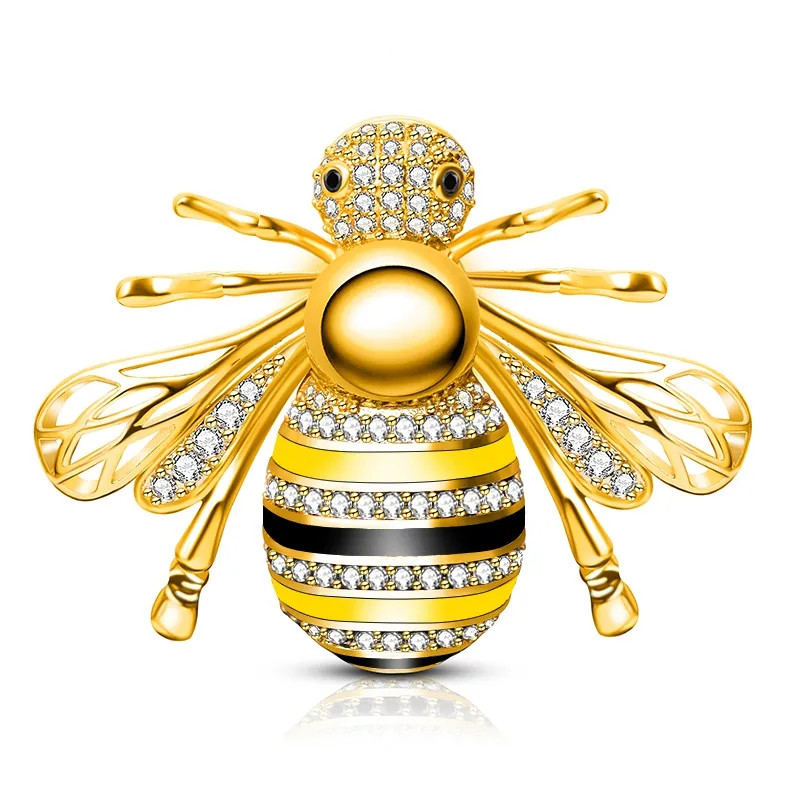 Broche abeille argentée ou dorée - couleur or