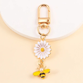 Huit couleurs de portec-clés abeilles bijoux - couleur blanc
