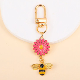 Huit couleurs de portec-clés abeilles bijoux - couleur rose