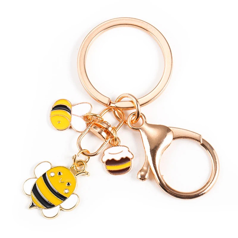 Porte-clés mignon abeille nid d'abeille cœur fleur, porte-clés de jardin,  Souvenir cadeaux pour