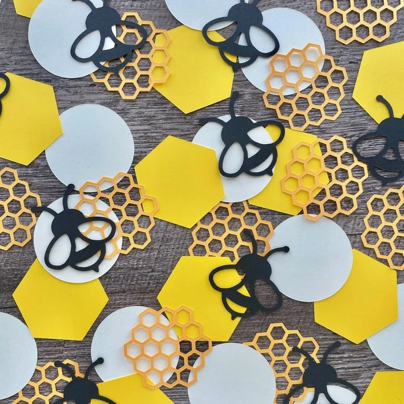 Gros confettis aux couleurs de l'abeille - 100 pièces