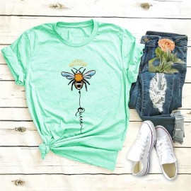 T-shirt femme Queen Bee à motif abeille vert menthe