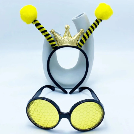 Ensemble serre-tête antennes et lunettes d'abeilles