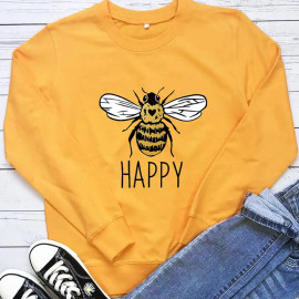 Sweatshirt Bee Happy abeille douce - modèle jaune